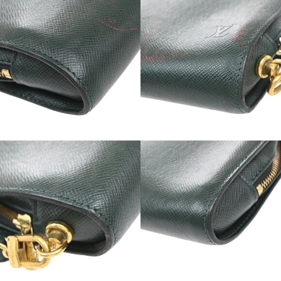 LOUIS VUITTON LV Logo BAIKAL Clutch Hand Bag Taiga Leather Epicea M30184 02EE828 - Picture 7 of 16